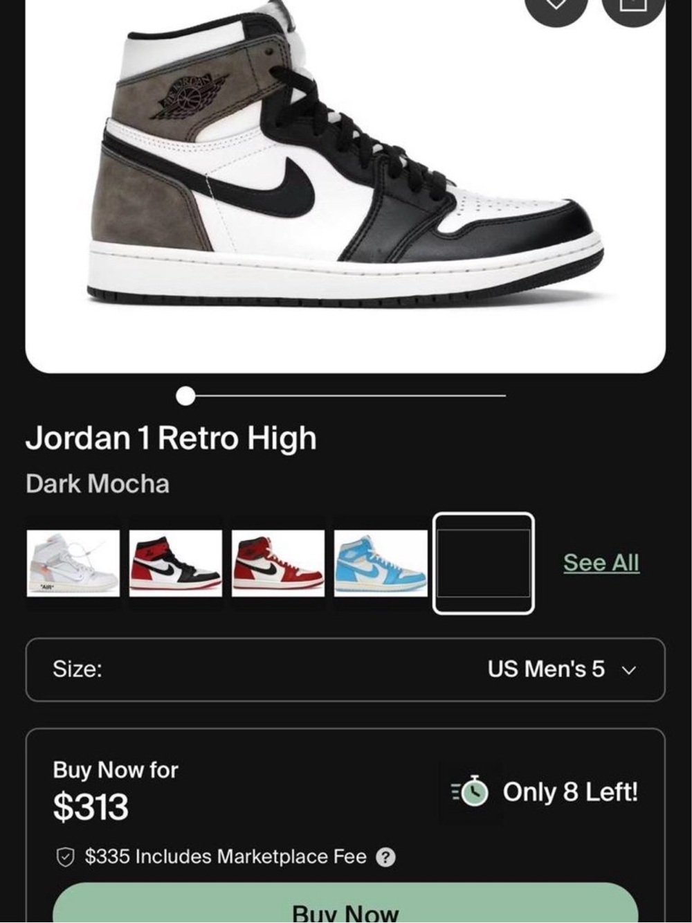 Jordan 1 Retro High - White/Black/Dark Mocha
